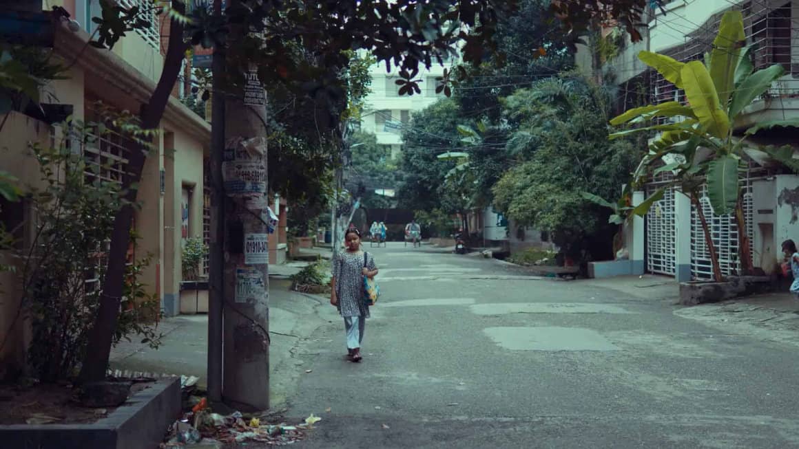 Person walking on an empty street